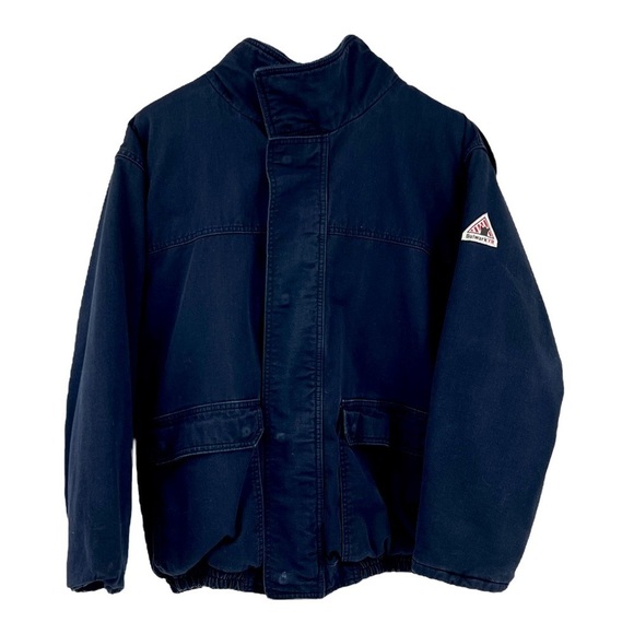Bulwark FR Flame Resistance quilted hood, bomber jacket XL regular navy blue - Picture 1 of 11